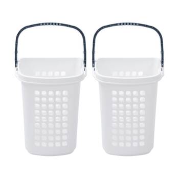 2x Boxsweden Washday Laundry Clothes Cart Basket 57L 49x38x61.5cm Assorted