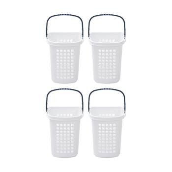 4x Boxsweden Washday Laundry Clothes Cart Basket 57L 49x38x61.5cm Assorted