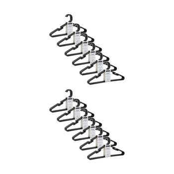 12x 10pc Boxsweden Hangit Essentials Clothes Plastic Hangers Strap Black 39cm