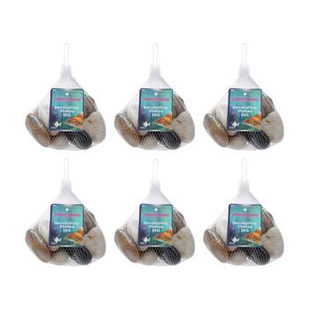 6PK Paws And Claws Large Brown Decorative Stones Aquarium Decor 5-8cm 1kg
