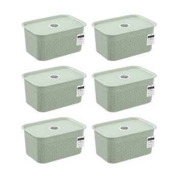 6PK Boxsweden Koi Lidded Home Organiser Storage Container Basket Assorted 4.8L