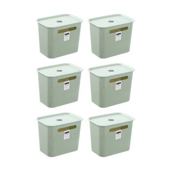 6PK Boxsweden Koi Lidded Home Organiser Storage Container Basket Assorted 6.5L