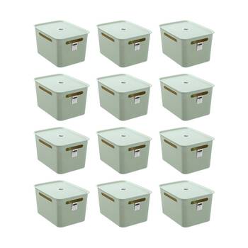 12PK Boxsweden Koi Lidded Home Organiser Storage Container Basket Assorted 16.5L