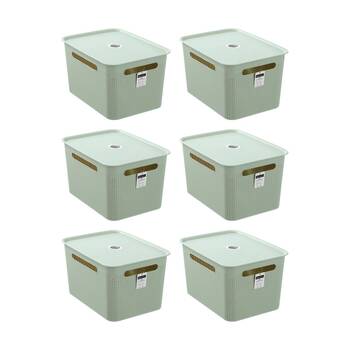 6PK Boxsweden Koi Lidded Home Organiser Storage Container Basket Assorted 16.5L