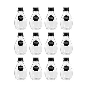 12PK Lemon And Lime Verre Bulb Glass Reusable Food Container Lid Black 100ml