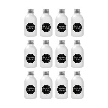 12PK Lemon And Lime Verre Frost Glass Reusable Food Container Lid Silver 150ml
