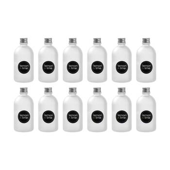 12PK Lemon And Lime Verre Frost Glass Reusable Food Container Lid Silver 290ml