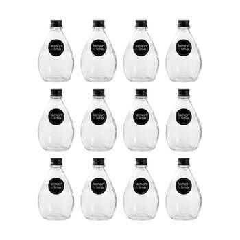 12PK Lemon And Lime Verre Bulb Glass Reusable Food Container Lid Black 280ml