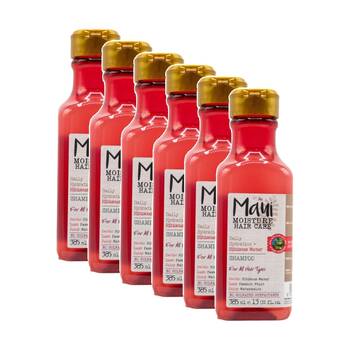 6PK Maui Moisture Hair Care Shampoo Daily Hydration Hibiscus Water 385mL