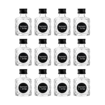 12PK Lemon And Lime Verre Quilt Glass Reusable Food Container Lid Black 50ml