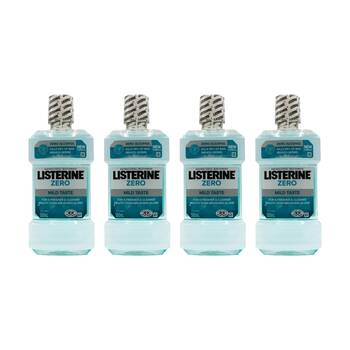 4PK Listerine Zero Cleansing/Refreshing Antibacterial Mouthwash 500mL Mild Taste