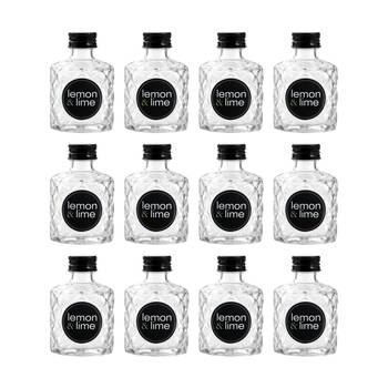 12PK Lemon And Lime Verre Quilt Glass Reusable Food Container Lid Black 100ml
