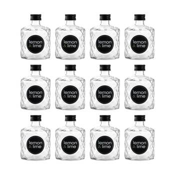 12PK Lemon And Lime Verre Quilt Glass Reusable Food Container Lid Black 200ml