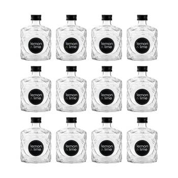 12PK Lemon And Lime Verre Quilt Glass Reusable Food Container Lid Black 360ml