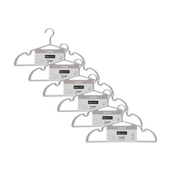6x 8PK Boxsweden Hangit Suede Wardrobe Clothes Hangers Non-Slip 40.5cm