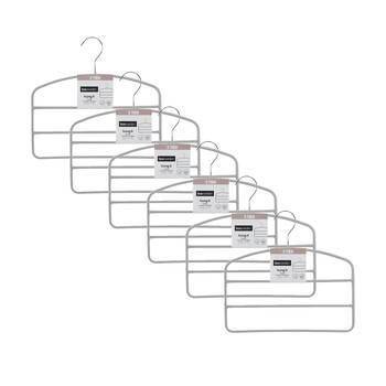 6x Boxsweden Hangit Suede 3 Tier Trouser Wardrobe Clothes Hanger Organiser