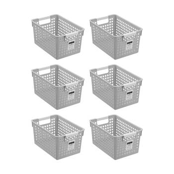 6PK Boxsweden Lite Basket Home Organiser Storage Container Asst 4L 27x18x14cm