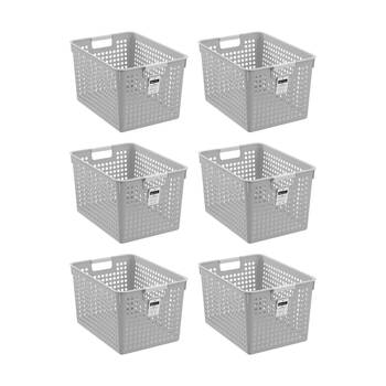 6PK Boxsweden Lite Basket Home Organiser Storage Container Ast 12L 35x25.5x21cm
