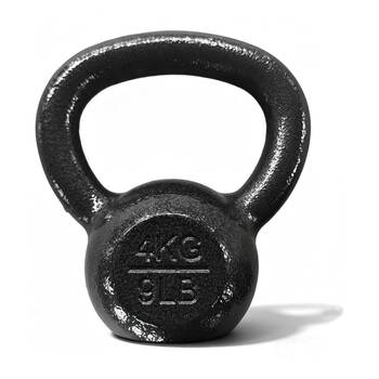 Cast Iron Kettlebell 4kg Balanced?Gym Weight W/ Comfortable Handle