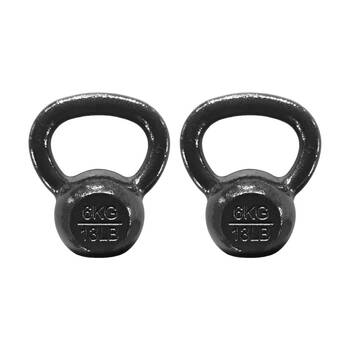2PK Cast Iron Kettlebell 6kg Balanced Gym Weight W/ Comfortable Handle