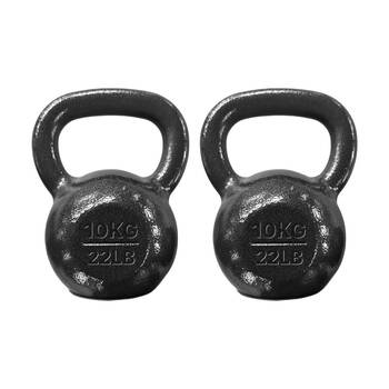 2PK Cast Iron Kettlebell 10kg Balanced Gym Weight W/ Comfortable Handle