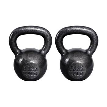 2PK Cast Iron Kettlebell 20kg Balanced Gym Weight W/ Comfortable Handle