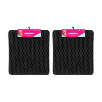 2PK Paws And Claws Pounce Pet Cat Litter Trap Mat Dual Layer Honeycomb 58x53cm