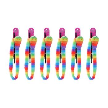 6PK Paws And Claws Pounce Rainbow Pet Cat Toy Dangler Wand Plush 1.5m