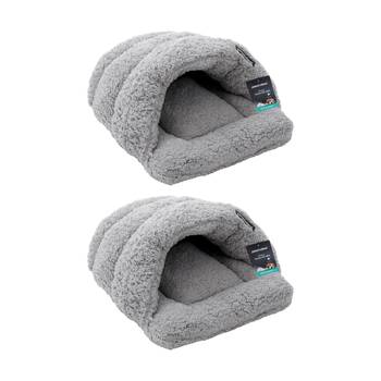 2PK Paws And Claws Sherpa Igloo Pet Dog Cat Bed Soft Warm Comfort 58x44cm