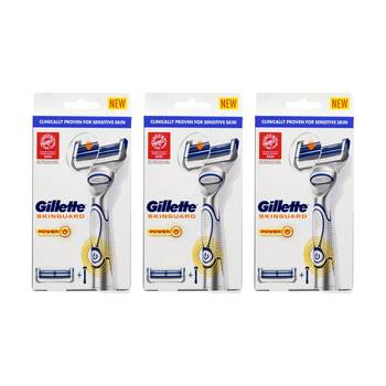 3PK Gillette SkinGuard Sensitive Skin Precision Razor W/ Handle & Cartridge