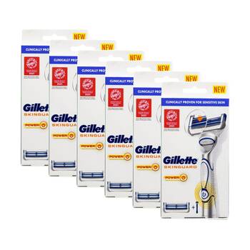 6PK Gillette SkinGuard Sensitive Skin Precision Razor W/ Handle & Cartridge