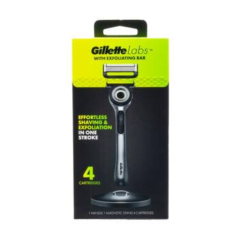 Gillette Labs 5 Blade Razor W/ Handle, Magnetic Stand & 4 Cartridges Men's
