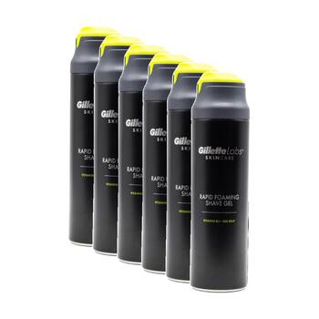 6PK Gillette Labs Skin Care Men's Cooling Rapid Foaming Shave Gel 198ml