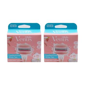 2x 4pc Gillette Razor Cartridges ComfortGlide White Tea Scented Venus Blades
