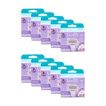 10x 4pc Gillette Venus Comfort Glide 3 Blade Razor Cartridge Freesia Scent