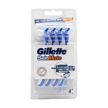 4pc Gillette SkinMate Sensitive Skin Mens Disposable Razors Blue/White