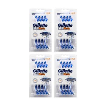 4x 8pc Gillette SkinMate Sensitive Skin Mens Disposable Razors Blue/White