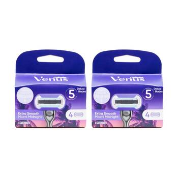 2x 4pc Gillette Razor Cartridges Venus Extra Smooth Miami Midnight Blades