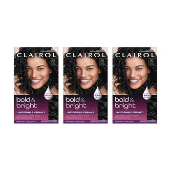 3PK Clairol Permanent Hair Colour 1 Application Bold & Bright 20 Black Licorice