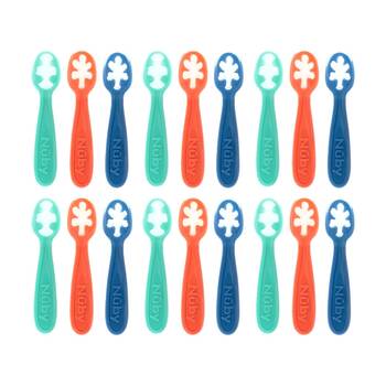 6x 3pc Nuby Baby's First Spoons Silicone Childrens Utensils Multicolour