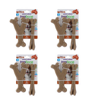 4x 2pc Paws And Claws Pet Dog Cat Boobone Bone Wish Chew Toys Assorted