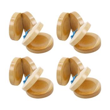 4x 2pc Vivaio Castanets Kids Musical Instrument Classroom Learning 3Y+ Wood