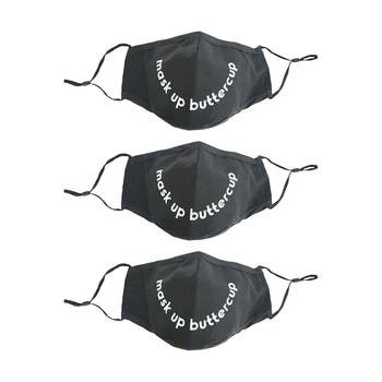 3PK Annabel Trends Mask Up Reusable Face W/ Adjustable Ear Straps Black