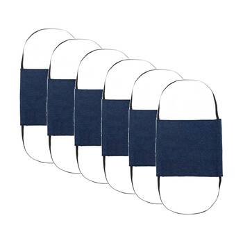 6PK Annabel Trends Face Mask Surgical Style Denim 100% Cotton 12y+
