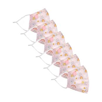 6PK Annabel Trends Kids Reusable Face Mask W/ Adjustable Ear Straps Rainbow