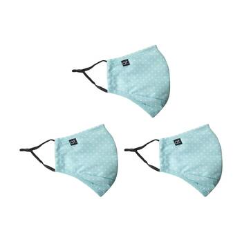 3PK Annabel Trends Reusable Face Mask W/ Adjustable Ear Straps Dot Blue