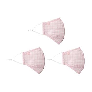 3PK Annabel Trends Reusable Face Mask W/ Adjustable Ear Straps Pink Gingham