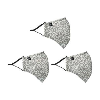 3PK Annabel Trends Reusable Face Mask W/ Adjustable Ear Straps Ocelot Grey