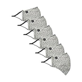 6PK Annabel Trends Reusable Face Mask W/ Adjustable Ear Straps Ocelot Grey