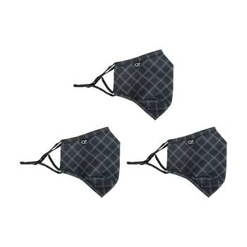 3PK Annabel Trends Reusable Face Mask W/ Adjustable Ear Straps Plaid Black